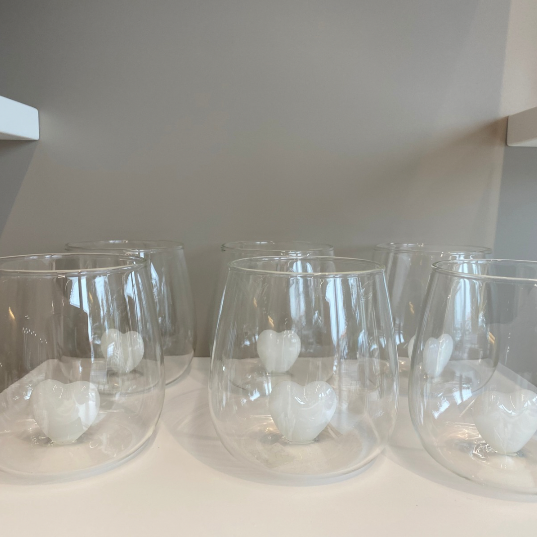 BICCHIERI VETRO CUORE