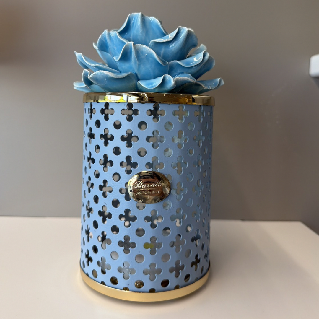 LANTERNA DUBAI FIORI AZZURRI