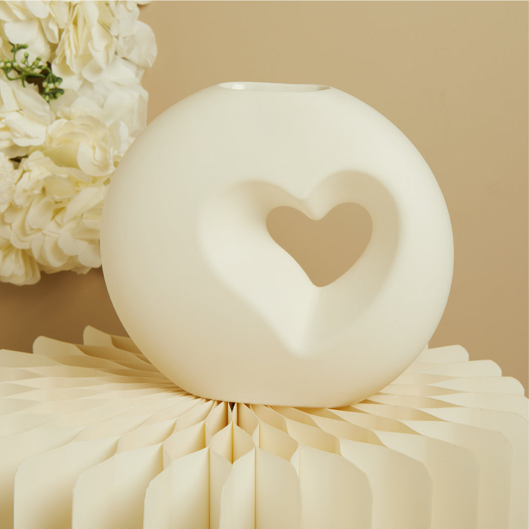 VASO TONDO CON FORO A CUORE
