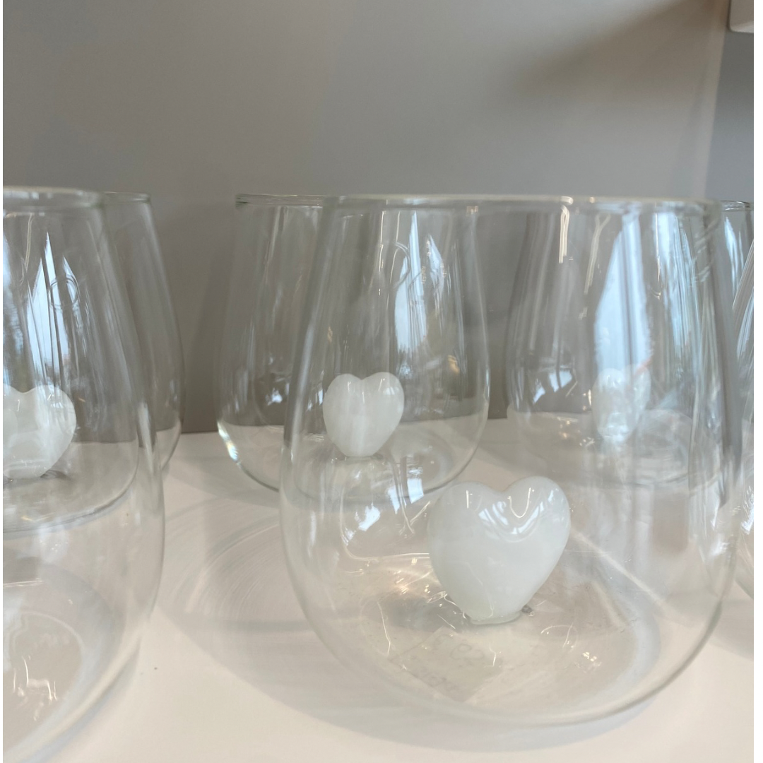 BICCHIERI VETRO CUORE