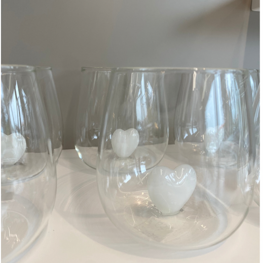 BICCHIERI VETRO CUORE