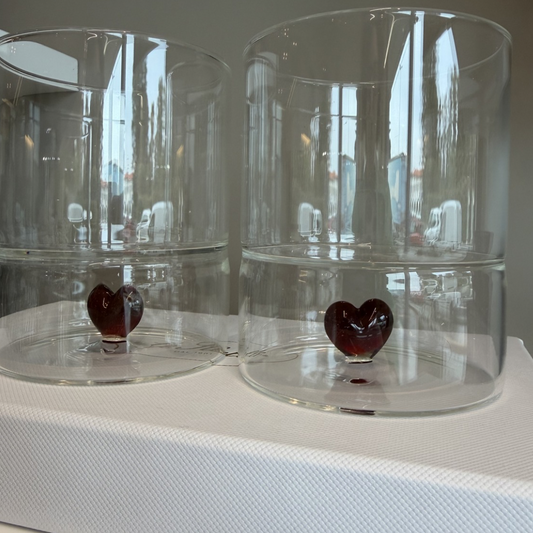 SET BICCHIERI CUORE BORDEAUX