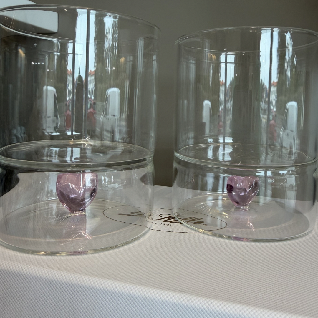 SET BICCHIERI CUORE ROSA