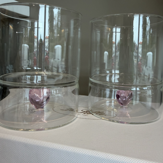 SET BICCHIERI CUORE ROSA