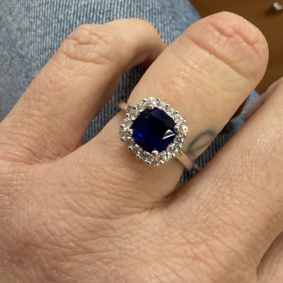 ANELLO BLU QUADRATO