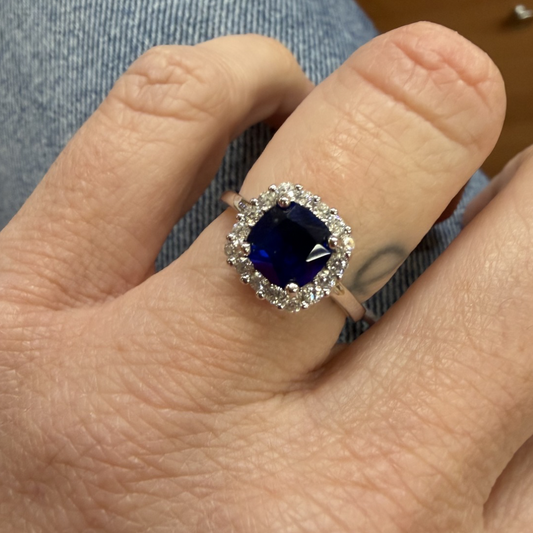 ANELLO BLU QUADRATO