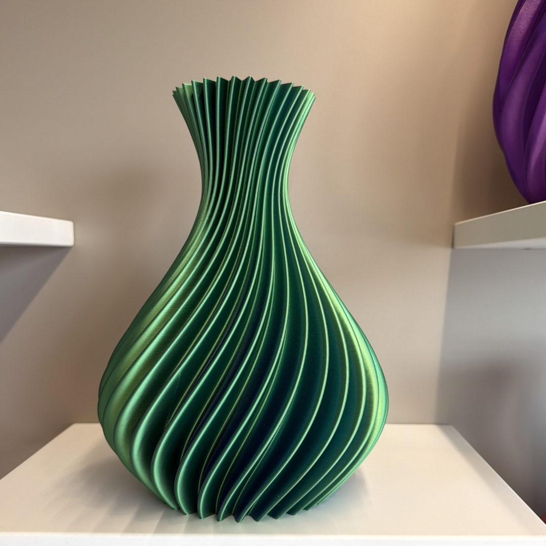 VASO SPIRALE GRANDE VERDE BLU