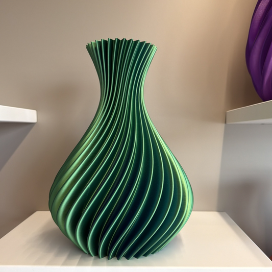 VASO SPIRALE GRANDE VERDE BLU