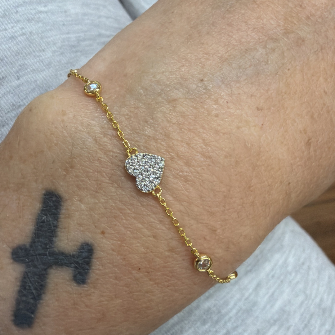 BRACCIALE CUORE ZIRCONI