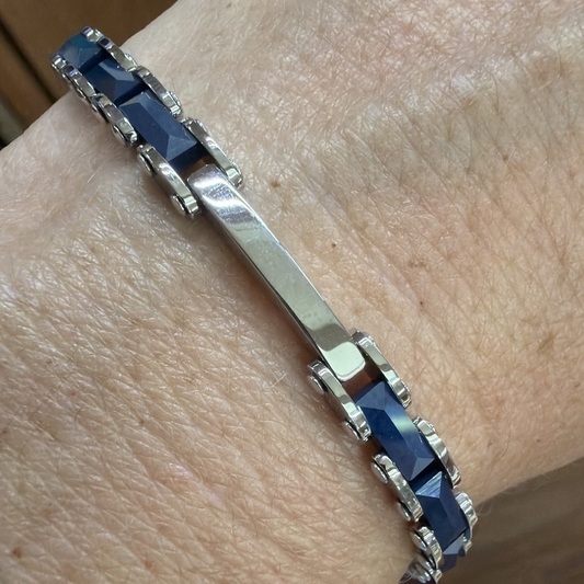 BRACCIALE CON TARGA BLU