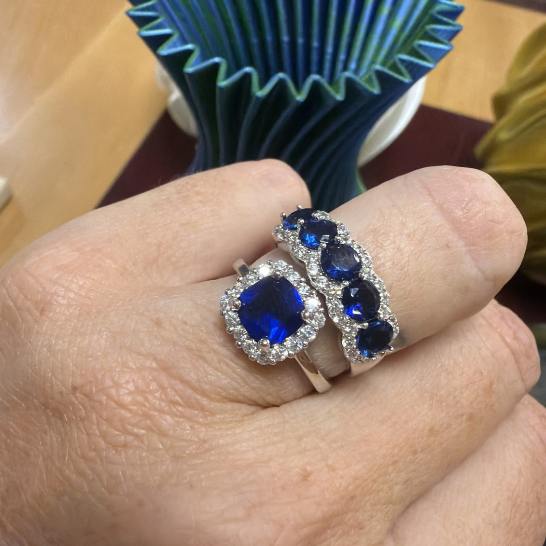 COPPIA ANELLI KATE BLU