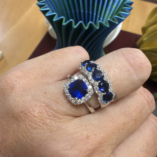 COPPIA ANELLI KATE BLU