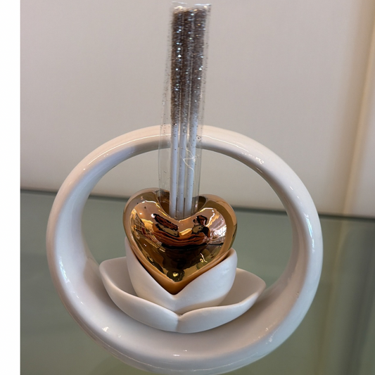 Profumatore cerchio con supporto e cuore rose’
