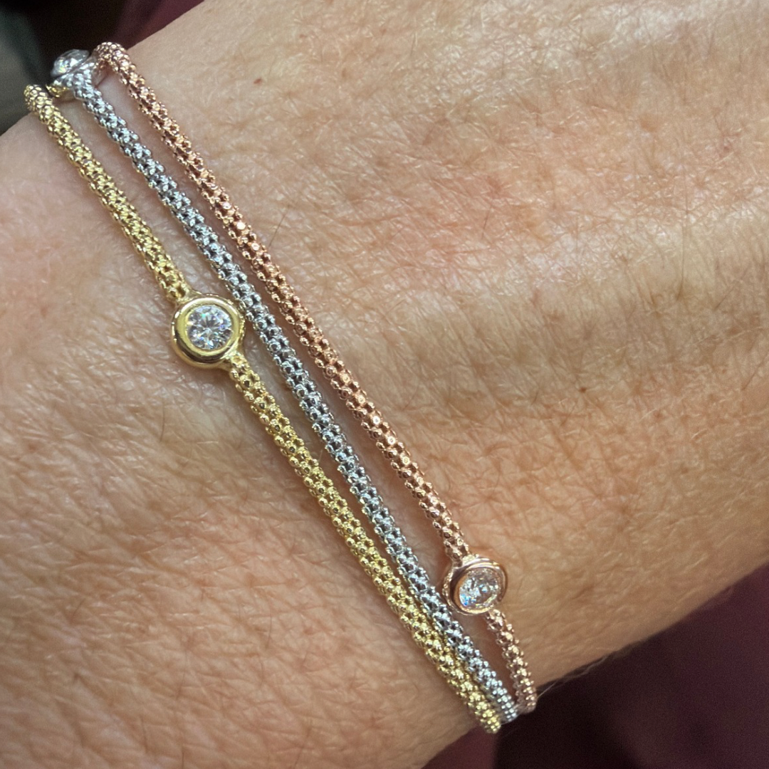 BRACCIALE TRE COLORI ZIRCONI