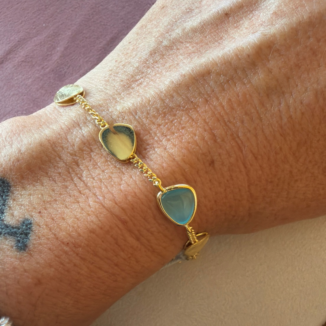 BRACCIALE DUE PIETRE AZZ