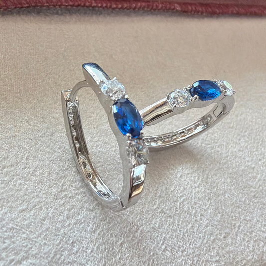 ORECCHINI OVALI BLU