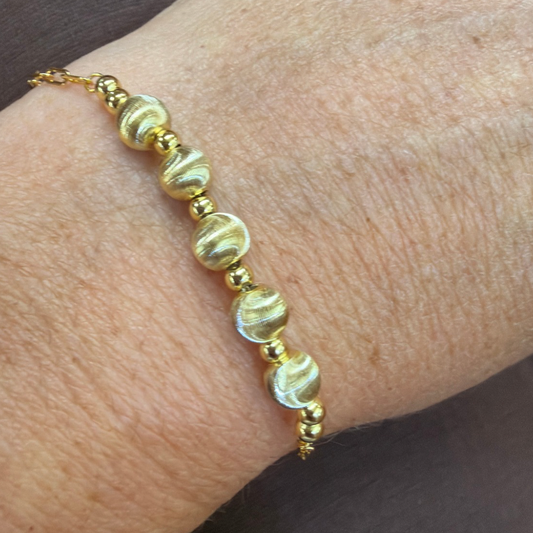 BRACCIALE 5 SFERE DORATO