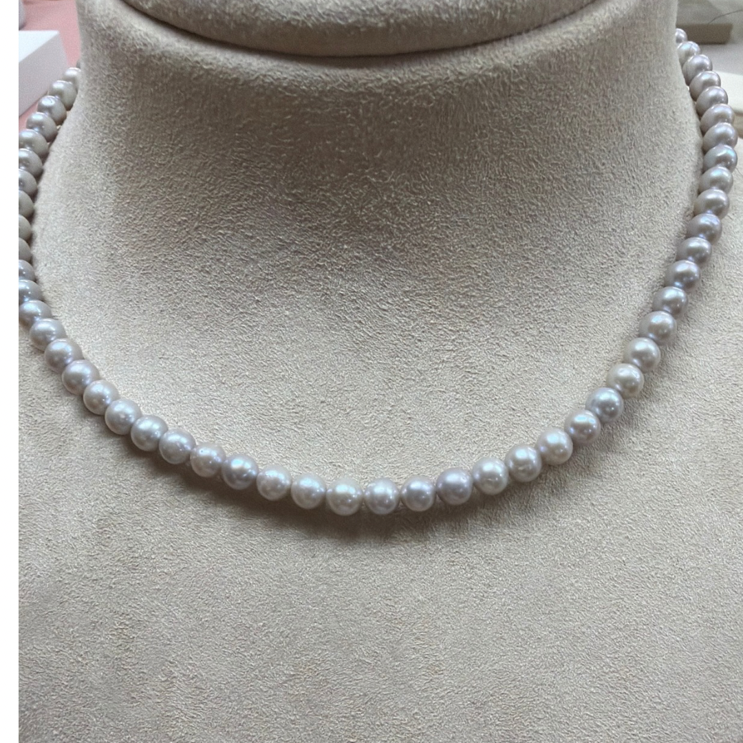 COLLANA PERLA GRIGIA