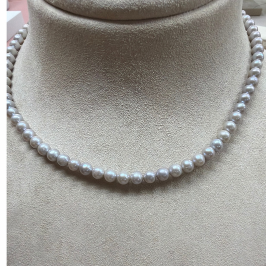 COLLANA PERLA GRIGIA